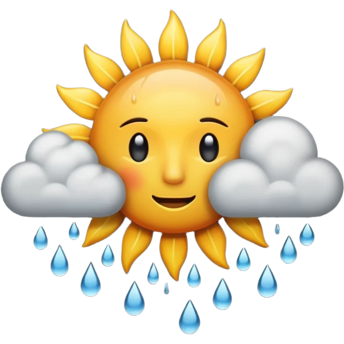 a sun with a large cloud blocking it with rain emoji