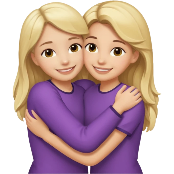 Make me and my friend hug (blonde girl and brunette girl) emoji