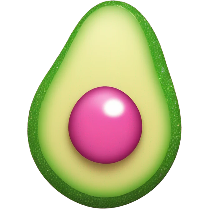 Full hot pink to light pink avocado with glitter  emoji