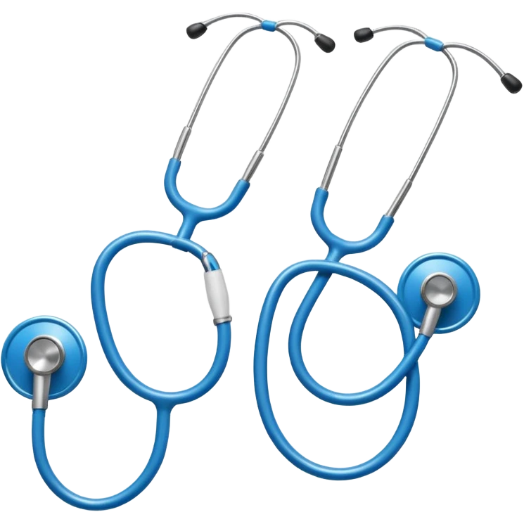 generate a stethoscope background free icon, with the best quality possible, include the blue color, and make it look like a ios icon ( not realistic) emoji