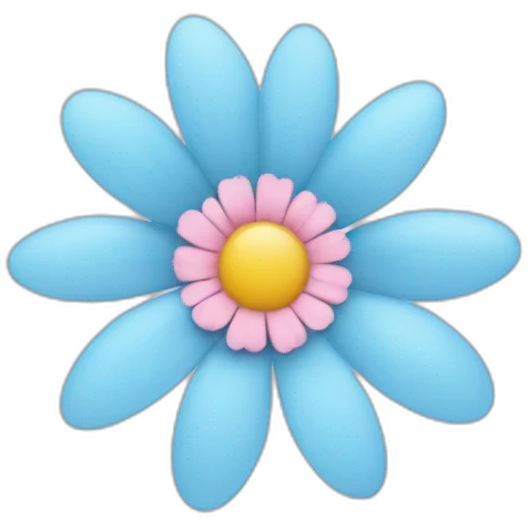 Light blue pink flower emoji
