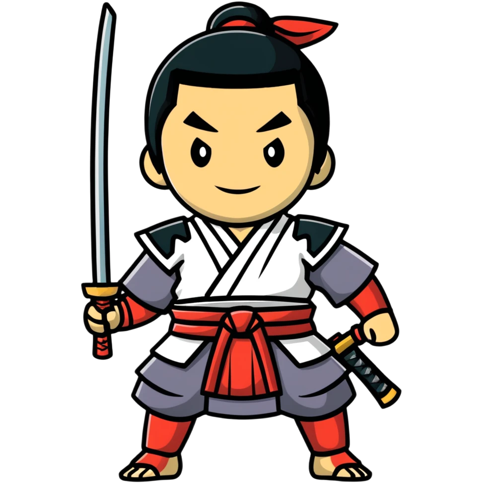 cheerful samurai warrior emoji