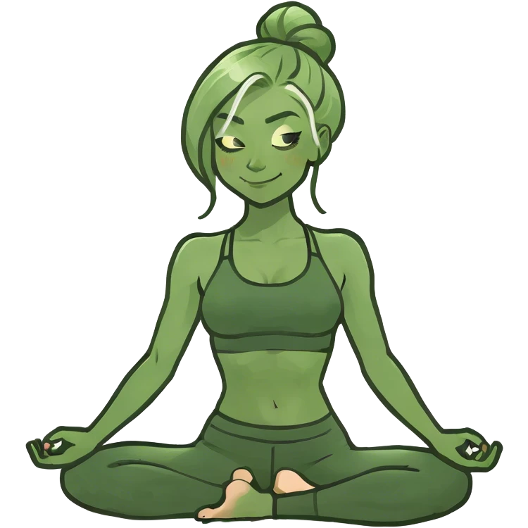 white blonde girl in yoga set doing yoga  emoji