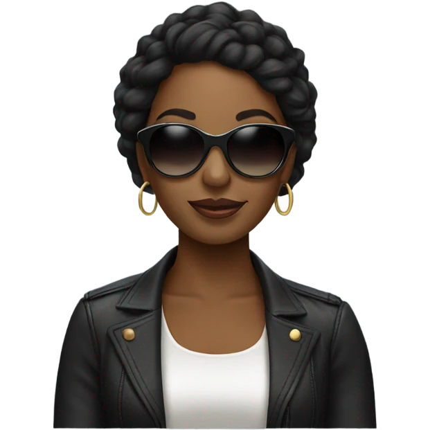Black lady with sunglasses  emoji