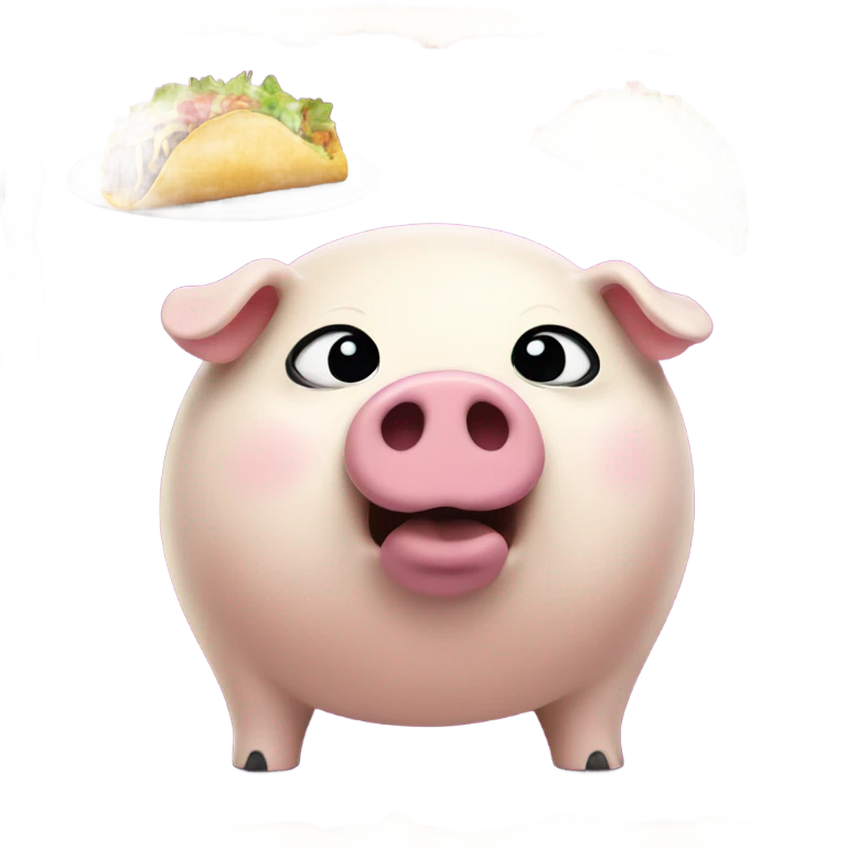 Fat pig eating taco bell emoji