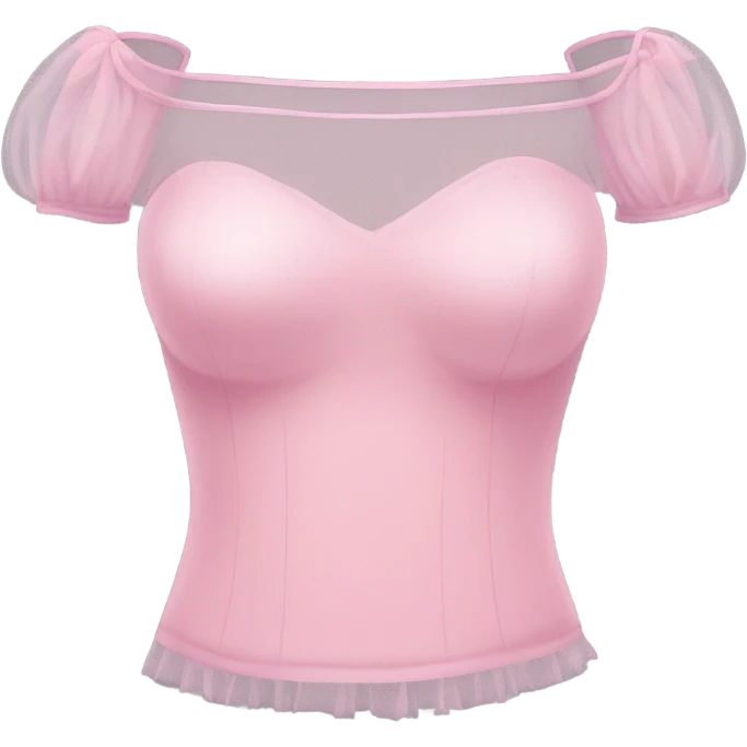 Realistic pink tulle off shoulder top, isolated emoji