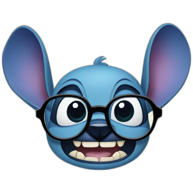 stitch face with glasses from lilo and stitch emoji