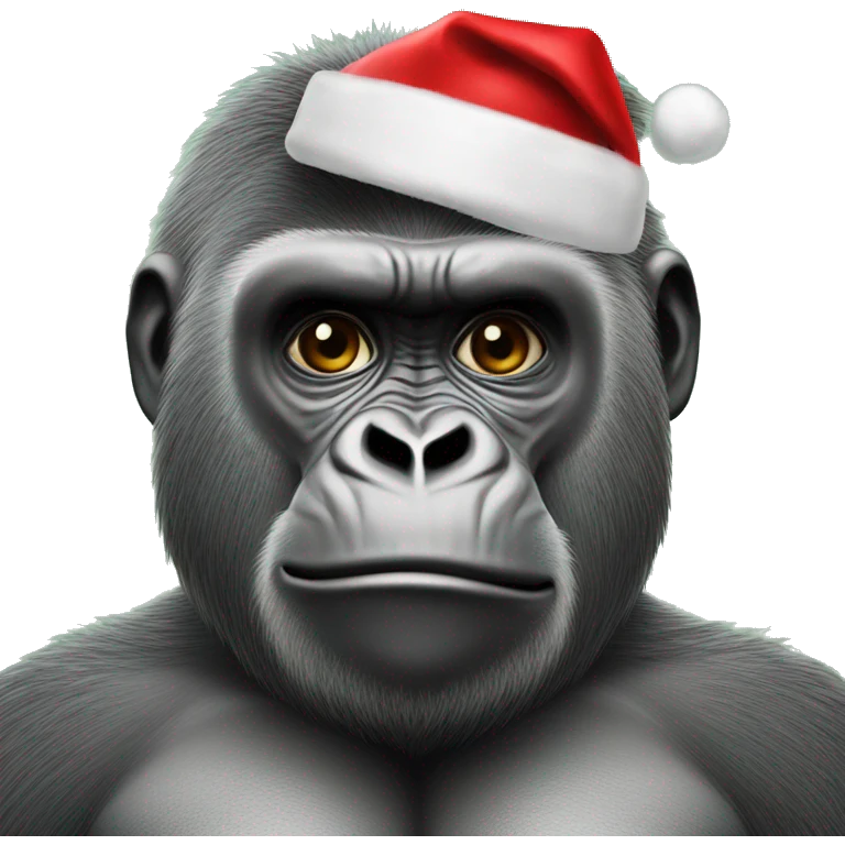 Gorilla in a santa suit ￼ emoji