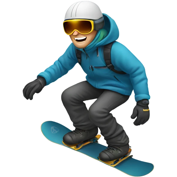 White man snowboarding downhill emoji
