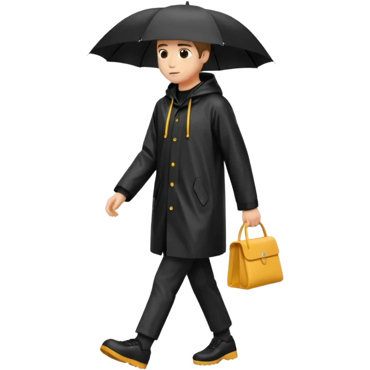 black Raincoat Pedestrian  emoji