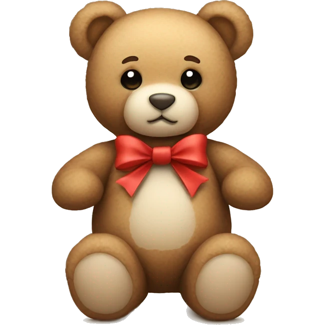 Cute teddy bear with bow  emoji