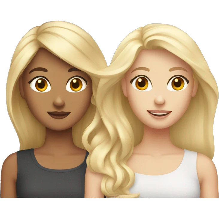 Two friends one blonde and one brunette  emoji