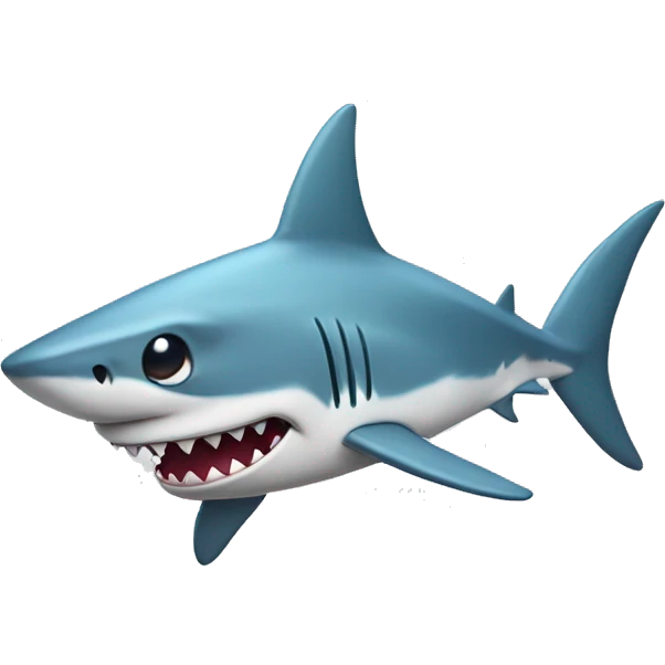 Shark with a cheerleading bow on its head emoji