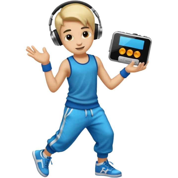 street dancer boy with music player emoji