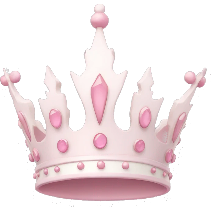 White and pastel pink crown emoji
