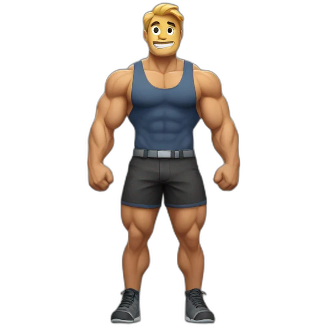 Homme musclé qui pose emoji