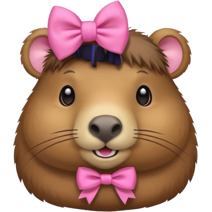 Capybara with pink bow emoji