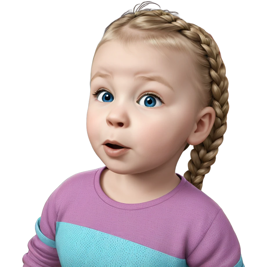 blue eyed girl with braid emoji