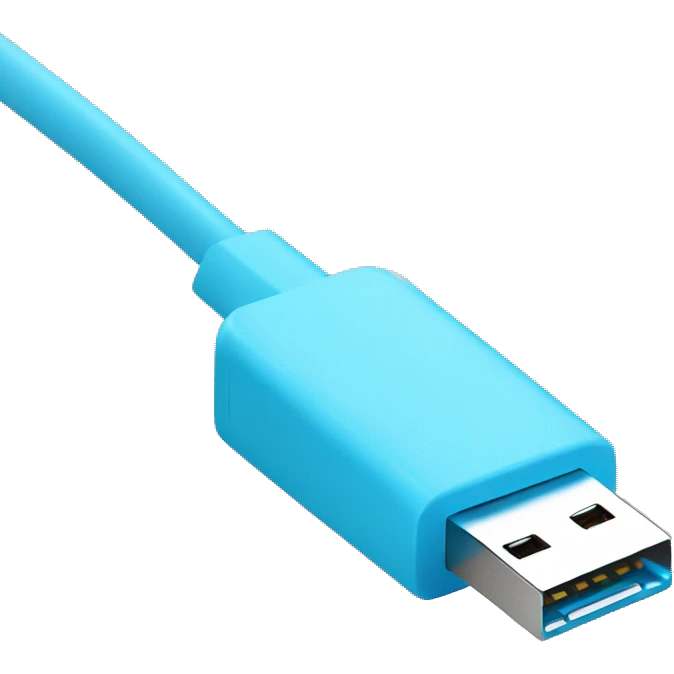 Light blue usb cable emoji