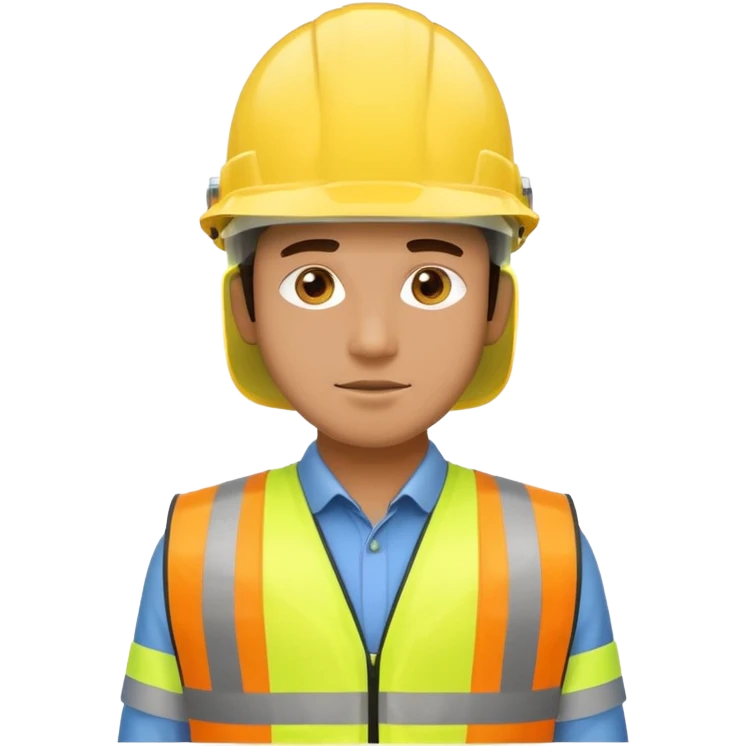 Guy with yellow reflective vest and white protection helmet emoji