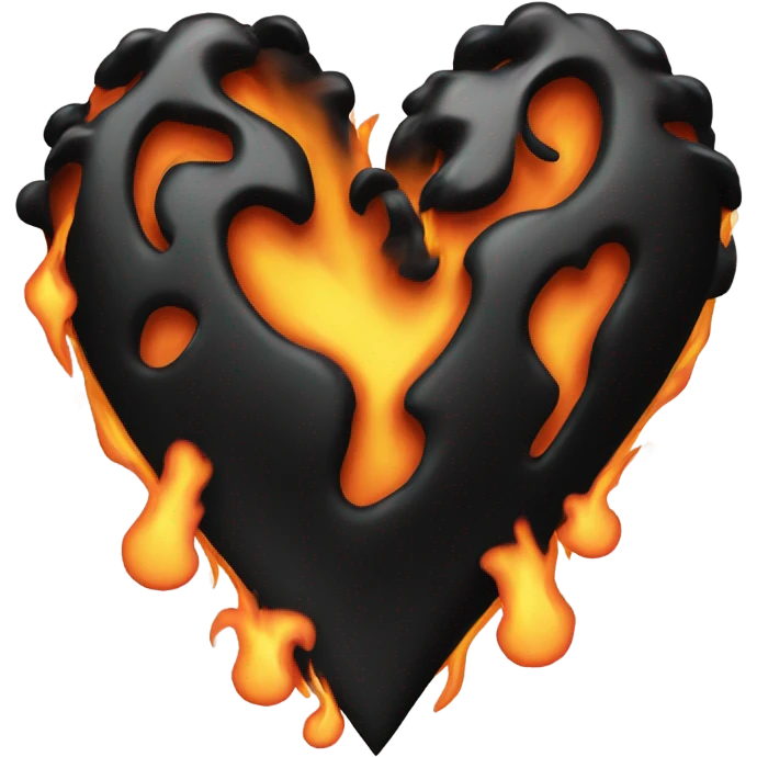 Love heart with black flame emoji