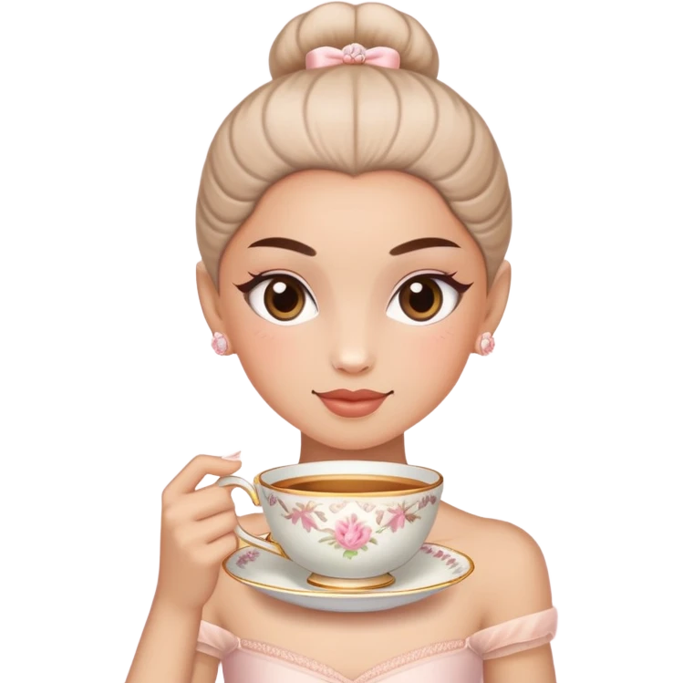 bailarina con cara de taza  emoji