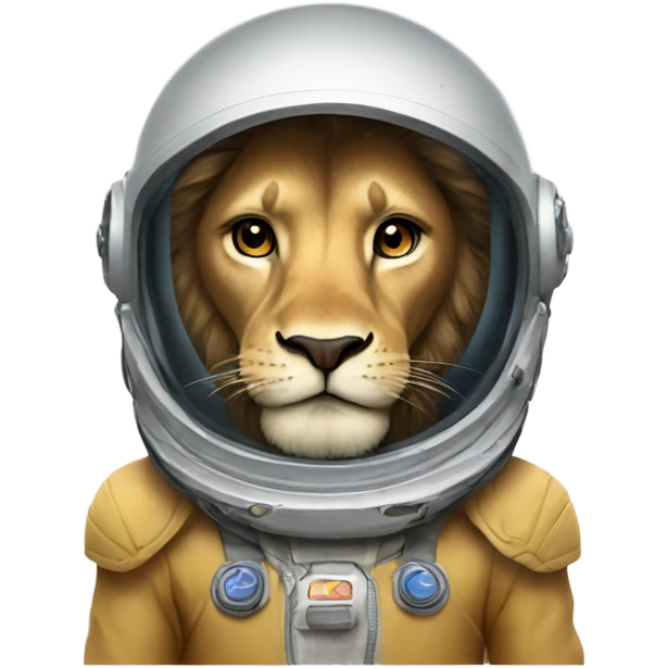 standing lion with space helmet emoji