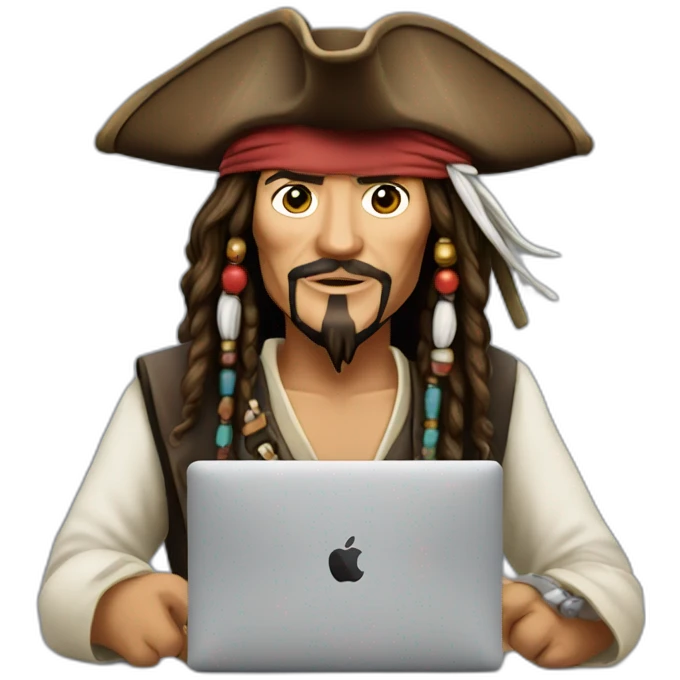 jack sparrow with macbook emoji