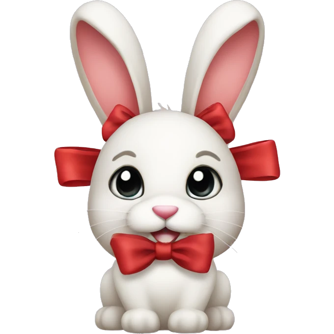 Bunny with red bows emoji