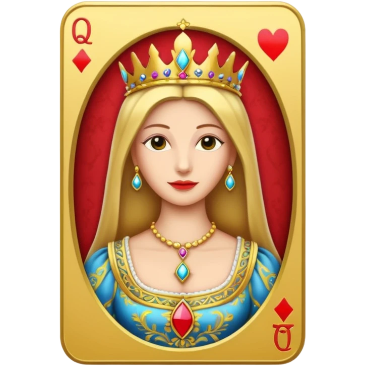 Solitaire card queen emoji
