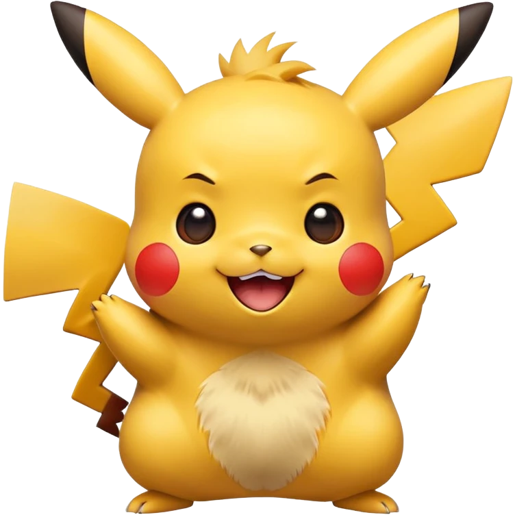 happy excited Pikachu with big smile emoji
