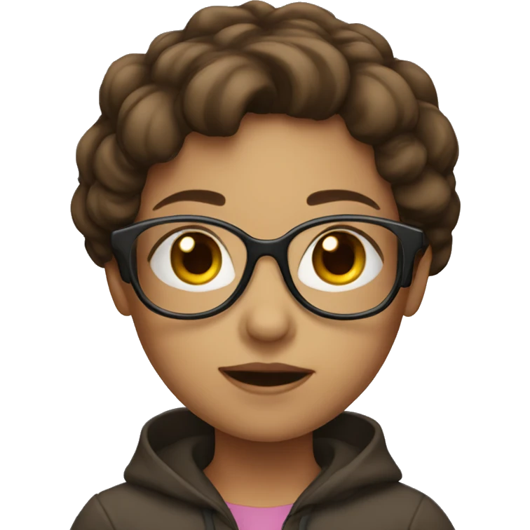 girl with brown hair and glasses emoji