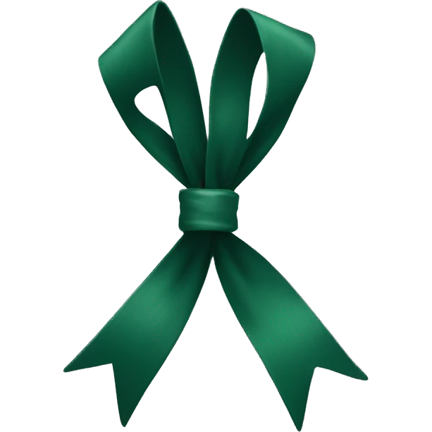 Hunter green bow emoji