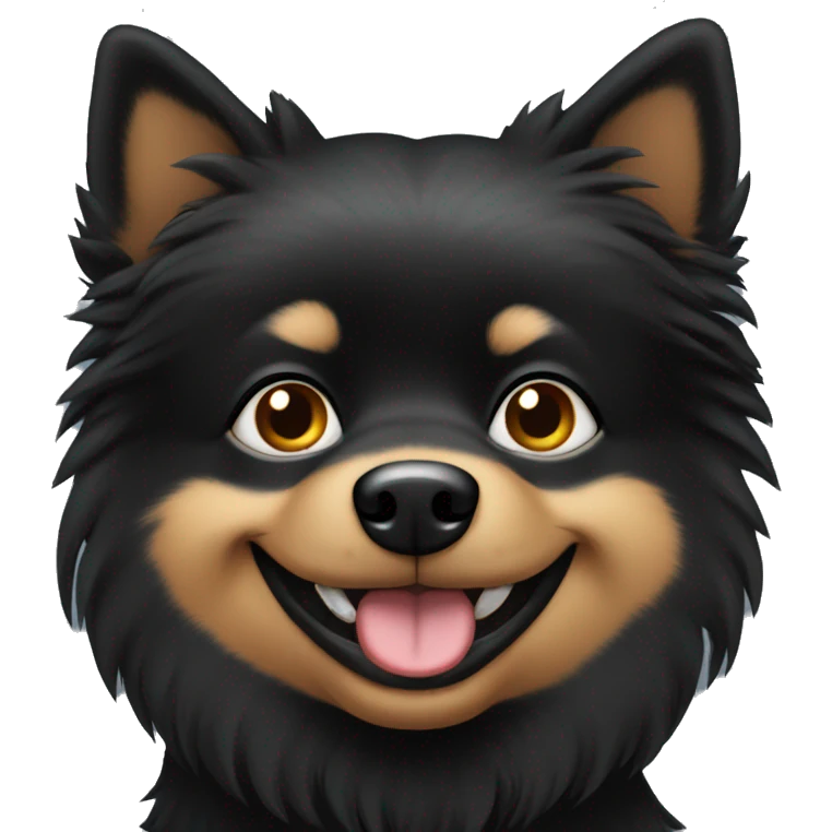 Black spitz female dog emoji