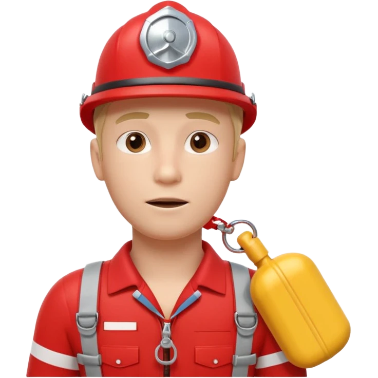 lifeguard portrait, head and shoulders only, wearing red lifeguard uniform, rescue whistle and buoy strap visible, confident alert expression, beach safety vibe, 3D cartoon, mobile game icon style, clean background, no text, no watermark
 emoji
