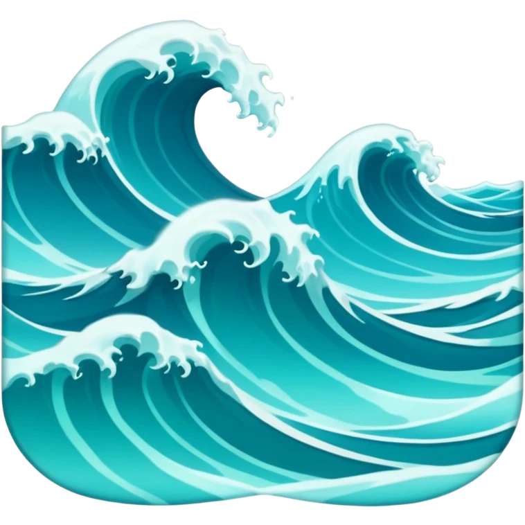 3 waves, arranged horizontally emoji