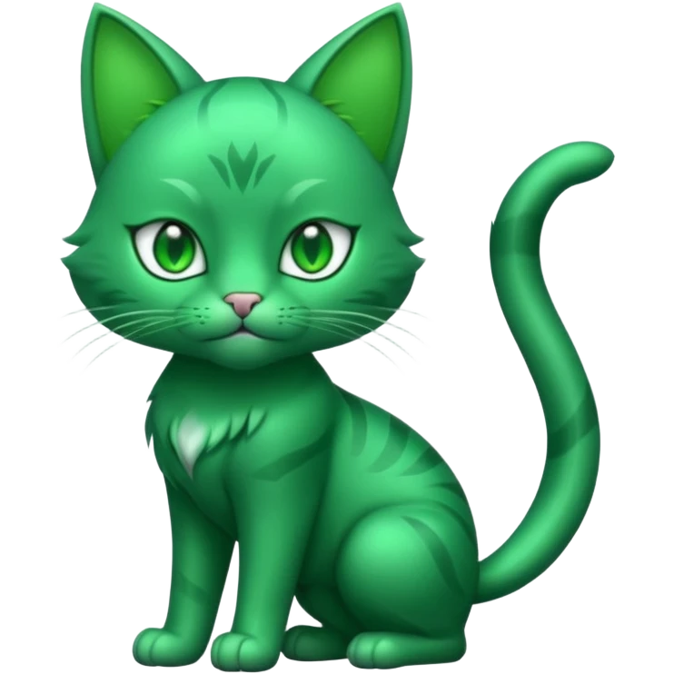 emerald cat the whole body emoji