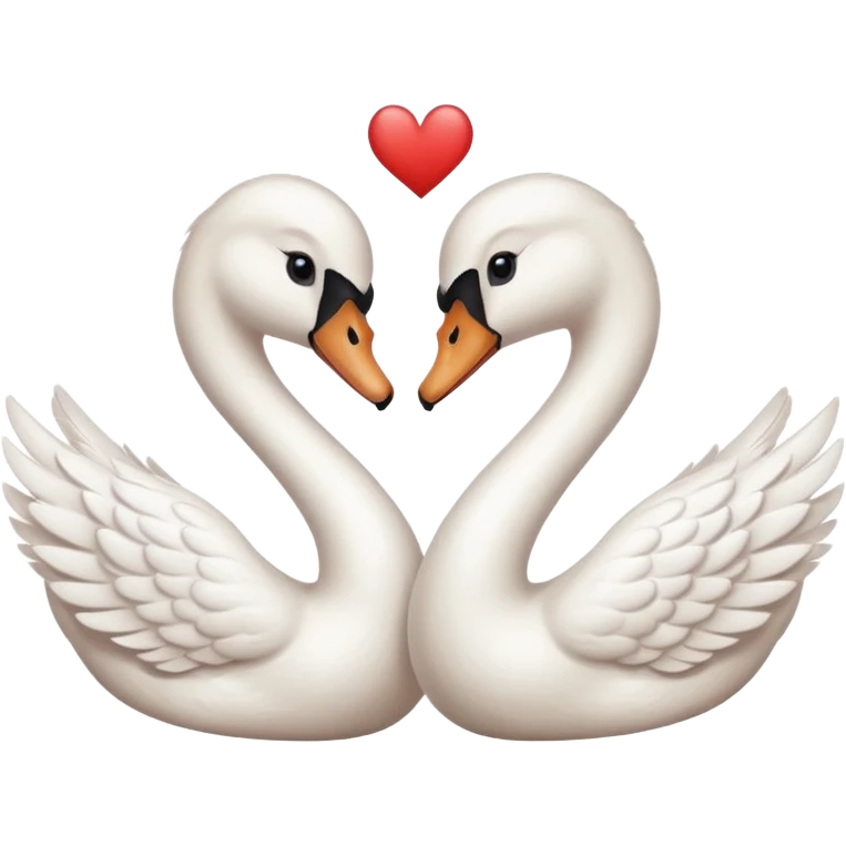 Two swan making a heart 💗 a girl swan  and a boy swan  emoji
