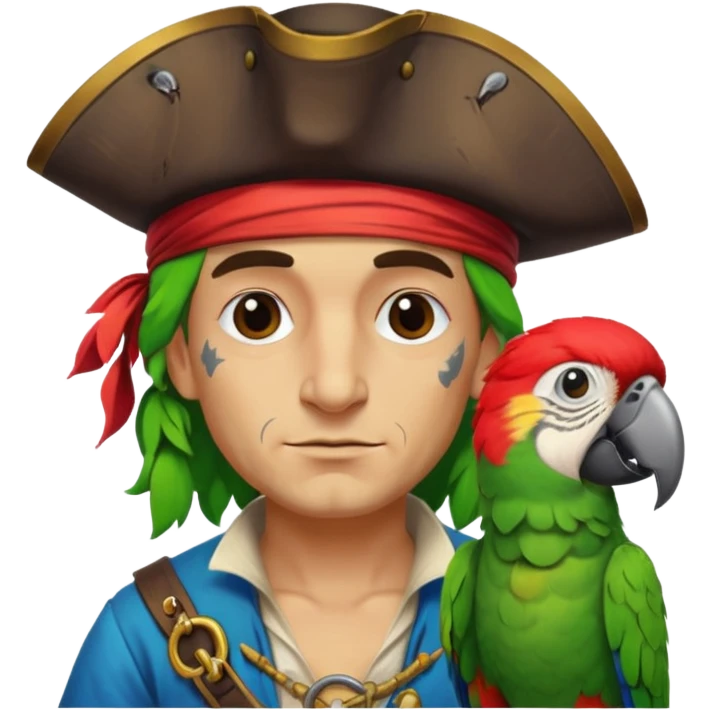 pirate and parrot emoji