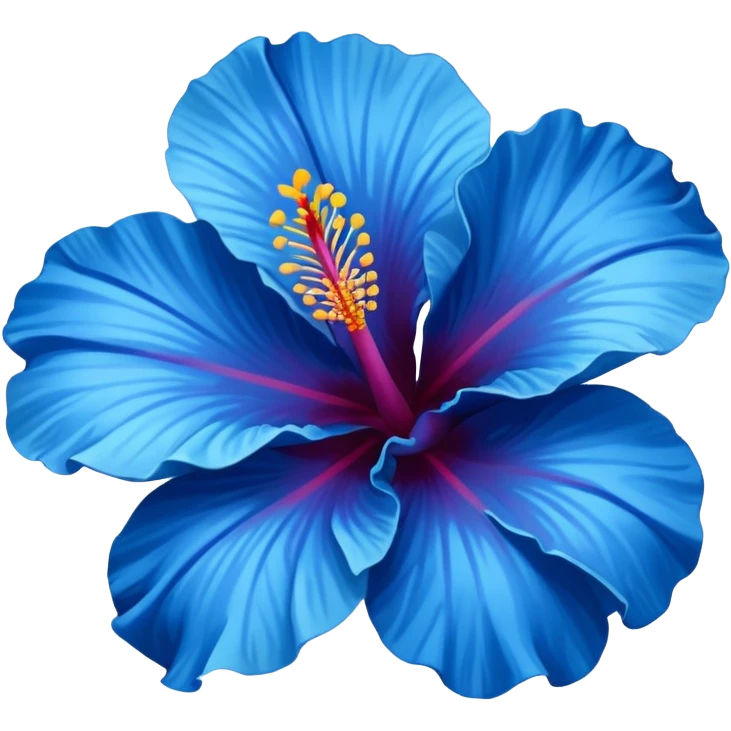 Blue hibiscus emoji