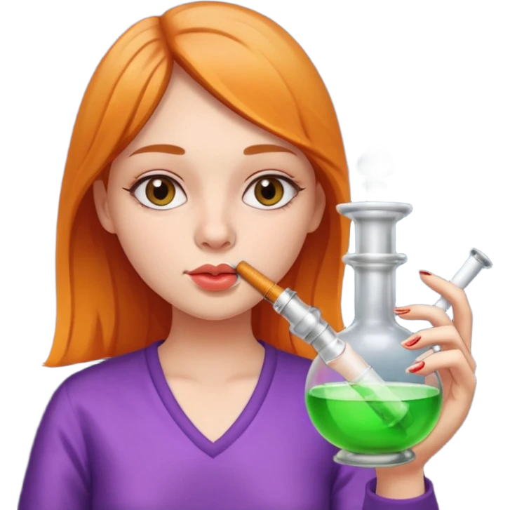 girl smoking bong emoji