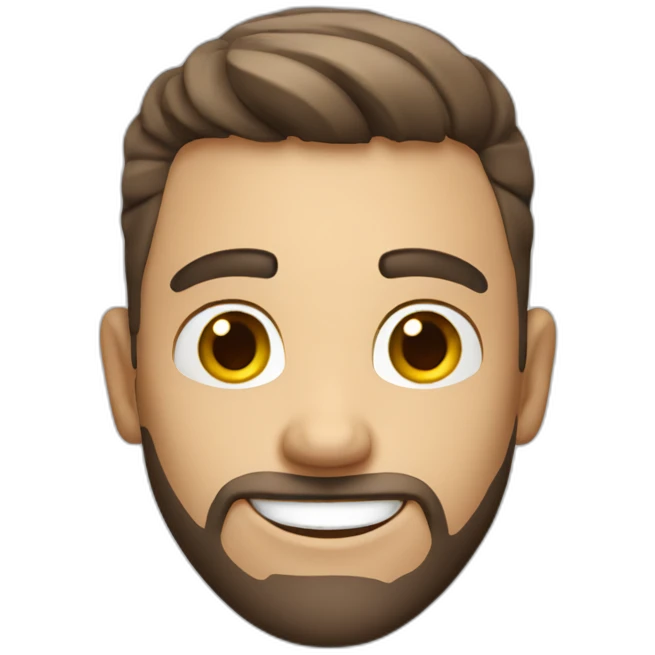 white like snow guy with straight hair and a fade brown eyes and smilling emoji