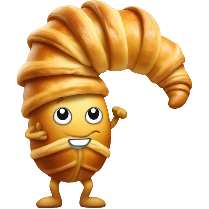 Croissant with legs emoji