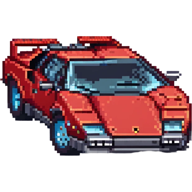 красная Lamborghini Countach, no background emoji
