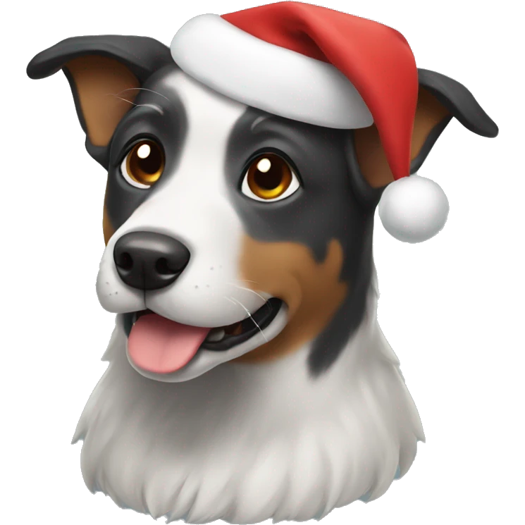 Dog have a Christmas hat emoji