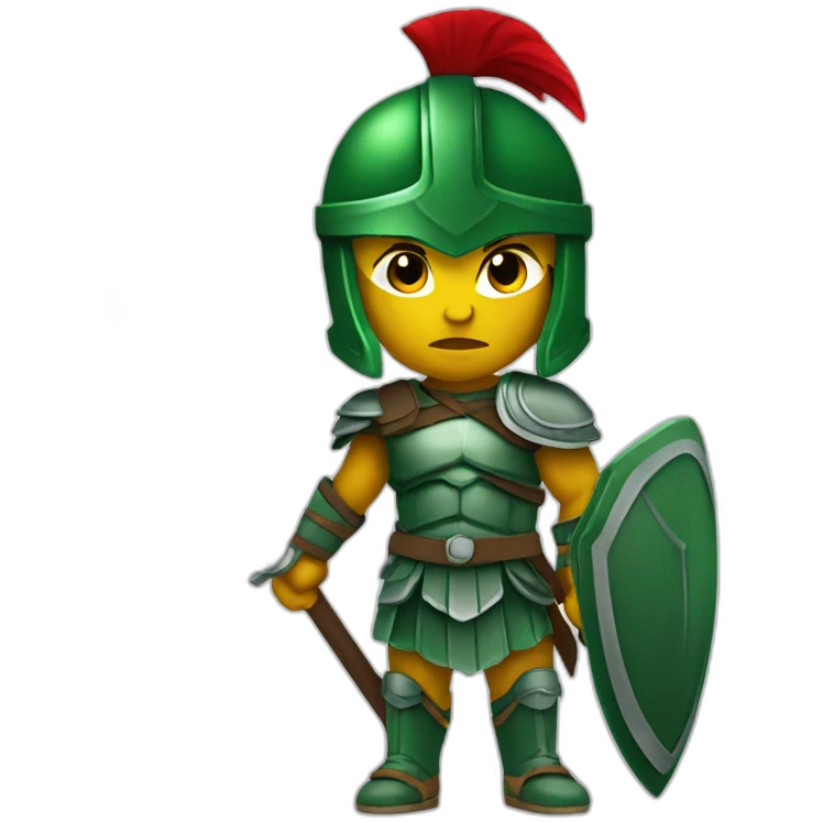 Green spartan warrior   emoji
