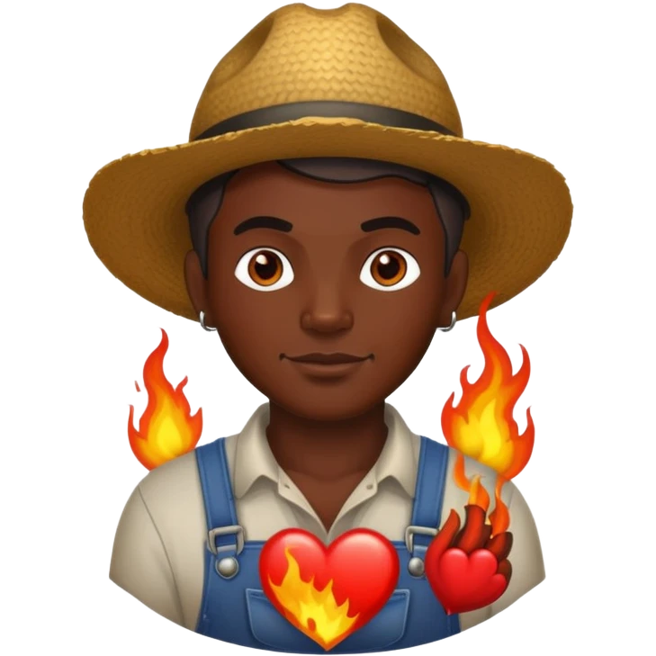 👨🏾‍🌾 this emoji with this ❤️‍🔥 emoji