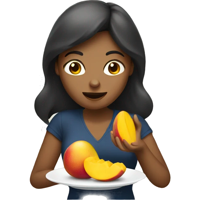 Woman eating mango emoji