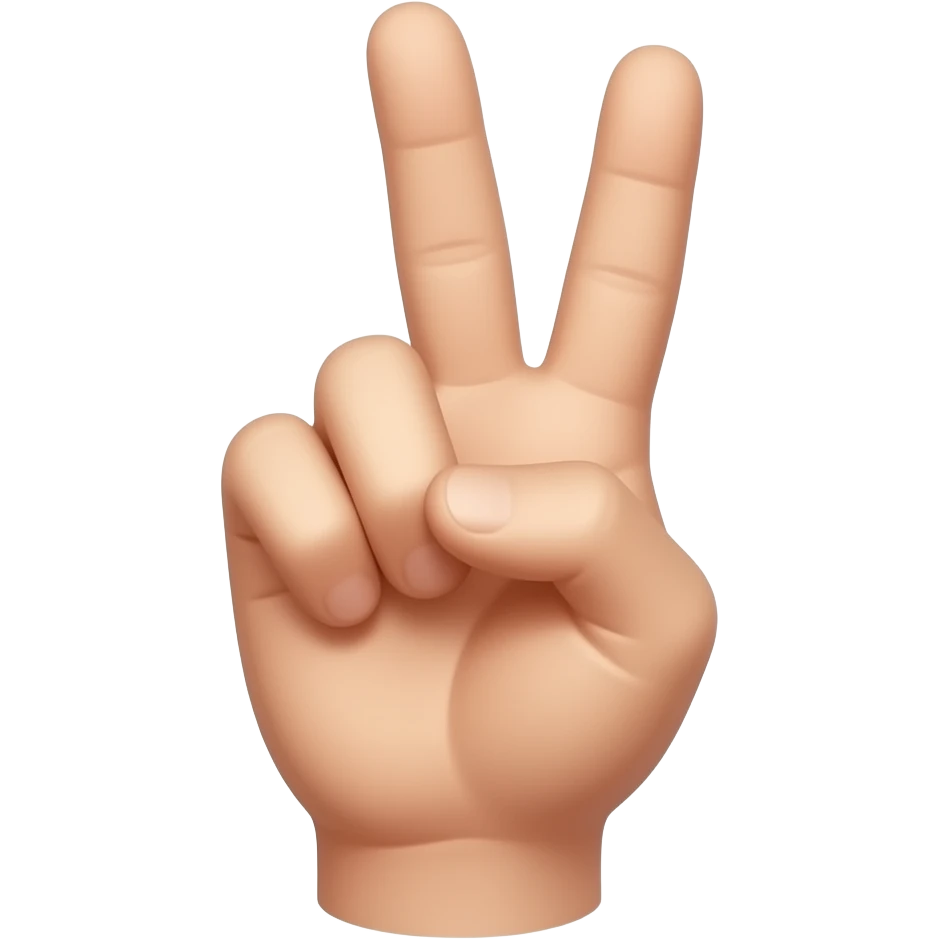 peace sign with thumb out to the right (5 fingers) emoji
