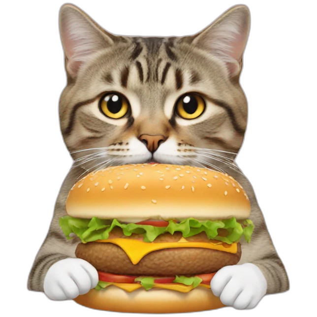 Cat eating hamburger  emoji